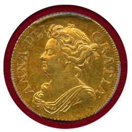 イギリス 1709年 ギニー 金貨 アン女王 PCGS AU58