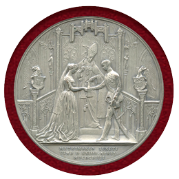 【SOLD】オーストリア 1854年 銀メダル フランツ・ヨーゼフ1世 ご成婚記念銀メダル