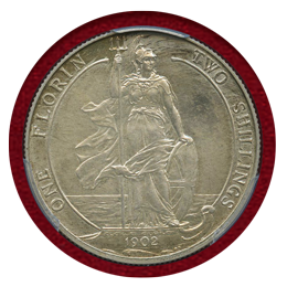 イギリス 1902年 フローリン(2シリング) 銀貨 エドワード7世 PR63MATTE