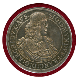 神聖ローマ帝国 オーストリア 1665年 ターラー 銀貨 ジークムント大公 MS64