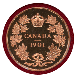 カナダ (1901) $1 ファンタジー銅貨 ヴィクトリア女王 PCGS PR67RD CAM