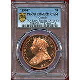 カナダ (1901) $1 ファンタジー銅貨 ヴィクトリア女王 PCGS PR67RD CAM