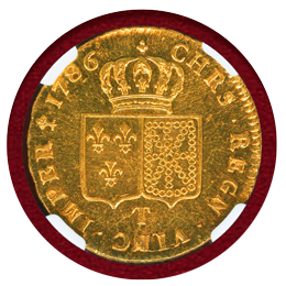 フランス 1786T 2ルイドール 金貨 ルイ16世 NGC MS64PL