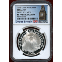 【SOLD】イギリス 2016年 2ポンド 銀貨 ブリタニア NGC PF70UC ER