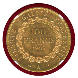 【SOLD】フランス 1909A 100フラン 金貨 エンジェル立像 NGC MS64