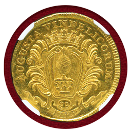ドイツ 1743年 ダカット 金貨 アウグスブルク カルロス7世 NGC MS62