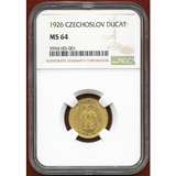 【SOLD】チェコスロバキア 1926年 ダカット 金貨 聖ヴァーツラフ NGC MS64