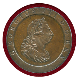 イギリス 1797年SOHO ペニー銅貨 ジョージ3世 車輪銭 NGC MS64BN