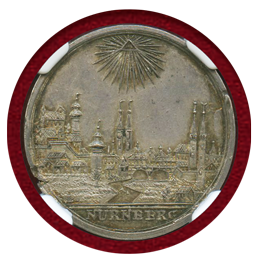 ドイツ ニュルンベルク (1765年頃) 銀打ちダカット 都市景観 NGC MS63