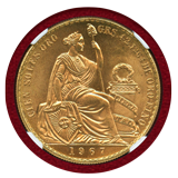 【SOLD】ペルー 1967年 100ソル 金貨 女神座像 NGC MS67