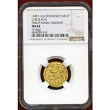 ヒオス (1421-36) ダカット金貨 フィリッポ マリア ヴィスコンティ MS62