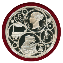 イギリス 2019年 ￡5 銀貨 ヴィクトリア生誕200年 NGC PF70UC