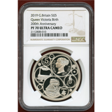 イギリス 2019年 ￡5 銀貨 ヴィクトリア生誕200年 NGC PF70UC