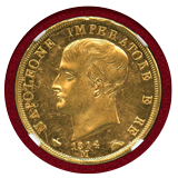 イタリア ナポレオン王国 1814M 40リレ 金貨 ナポレオン NGC MS64