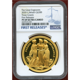 イギリス 2020年 200ポンド(2oz) 金貨 スリーグレイセス NGC PF69UC FR