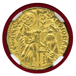 ヒオス (1421-36) ダカット金貨 フィリッポ マリア ヴィスコンティ AU58