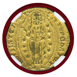 ヒオス (1421-36) ダカット金貨 フィリッポ マリア ヴィスコンティ AU58