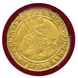 イギリス 1605-06年 ユナイト 金貨 ジェームズ1世 PCGS AU58
