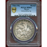 メキシコ 1964年 銀メダル アパチンガン憲法150周年記念 PCGS MS64
