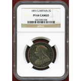 【SOLD】イギリス 1893年 フローリン銀貨 ヴィクトリア ベール NGC PF64CAM