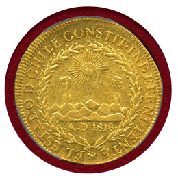 チリ 1819SO FD 8エスクード 金貨 PCGS AU53