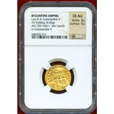 【SOLD】ビザンチン 720-740 ソリダス金貨 レオ3世/コンスタンティノス5世 Ch AU