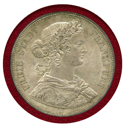 ドイツ フランクフルト 1861年 2ターラー 銀貨 フランコニア PCGS MS64