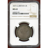 【SOLD】イギリス 1873年 銀貨 ヴィクトリア女王 フローリン(2S)NGC MS63