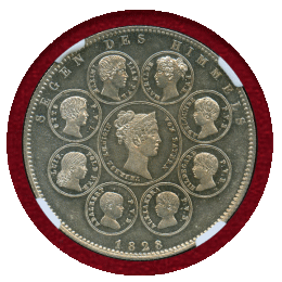 ドイツ バイエルン 1828年 ターラー 銀貨 王族への天の祝福 NGC UNC DETAILS