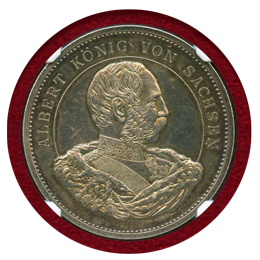 ドイツ 1889-Dated ザクセン 銀メダル ヴェッティン家800年記念 NGC MS61