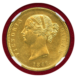 英領インド 1841(C) モハール 金貨 ヴィクトリア NGC MS62
