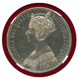 イギリス 1847年 銀貨 ゴシッククラウン プレーンエッジ NGC PF60