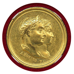フランス 1810年 ナポレオン&ルイーザ結婚記念 金メダル NGC MS62