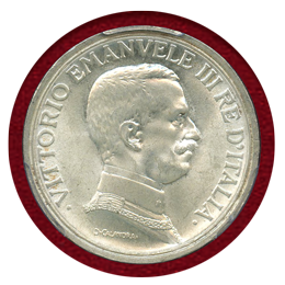 【SOLD】イタリア 1914R 2リレ 銀貨 エマヌエレ3世 クァドリガ PCGS MS64