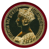 イギリス (1851) クラウン 白銅貨ギルト ファンタジー ゴシック・聖ジョージ PR69