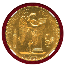 フランス 1878A 100フラン金貨 エンジェル立像 NGC MS64