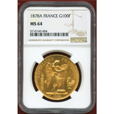 フランス 1878A 100フラン金貨 エンジェル立像 NGC MS64
