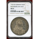 ドイツ レーゲンスブルク 1756 ICB ターラー銀貨 都市景観 NGC MS62