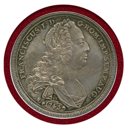 ドイツ アウグスブルク 1745 IT ターラー 銀貨 女神座像 NGC MS62