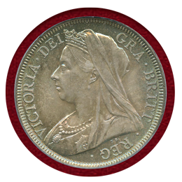 イギリス 1899年 1/2クラウン 銀貨 ヴィクトリア ベールヘッド PCGS MS66