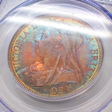 イギリス 1899年 1/2クラウン 銀貨 ヴィクトリア ベールヘッド PCGS MS66