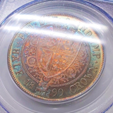 イギリス 1899年 1/2クラウン 銀貨 ヴィクトリア ベールヘッド PCGS MS66
