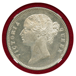 英領インド 1840(C&B) ルピー 銀貨 ヴィクトリア NGC MS64