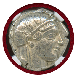古代ギリシャ アッティカ アテネ 455-440BC 4ドラクマ フクロウ AU