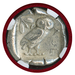 古代ギリシャ アッティカ アテネ 455-440BC 4ドラクマ フクロウ AU