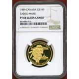カナダ 1989年 100ドル 金貨 サントマリー350周年記念 NGC PF68UC