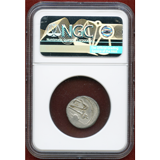 共和政ローマ 紀元前49-44年 デナリウス銀貨  象/カエサル NGC AU