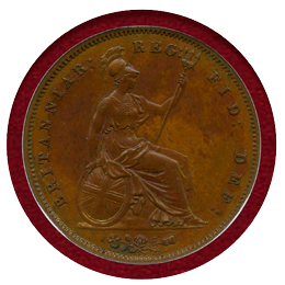 イギリス 1858年 ペニー 銅貨 ヴィクトリア ヤングヘッド NGC MS65BN