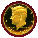 アメリカ 2014年 金貨 ケネディ ハーフダラー 50周年記念 PCGS PR70DCAM FS
