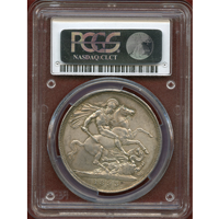 イギリス 1893年 クラウン 銀貨 ヴィクトリア オールドヘッド PCGS MS62+